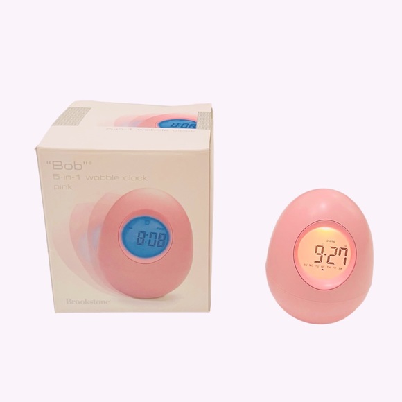 VTG Brookstone “Bob” 5-in-1 Wobble Clock in Pink  Excellent Condition - Picture 3 of 9